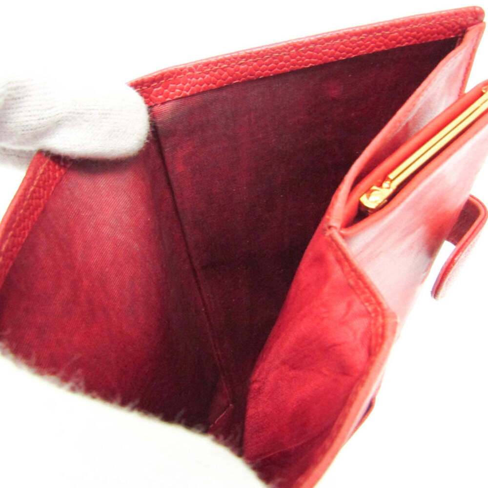 CHANEL Red Lambskin Leather Logo Wallet - Picture 11 of 16
